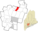 Kennebec County Maine incorporated and unincorporated areas Waterville highlighted